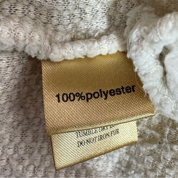 True Grit Faux Sherpa Pullover Sherpa Jacket Quarter Zip Beige Small - Picture 11 of 13